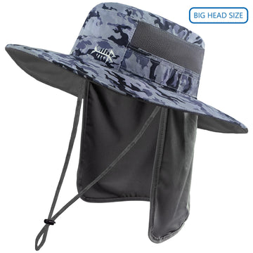 BASSDASH UPF 50+ sun hat back view showing neck flap coverage and fit