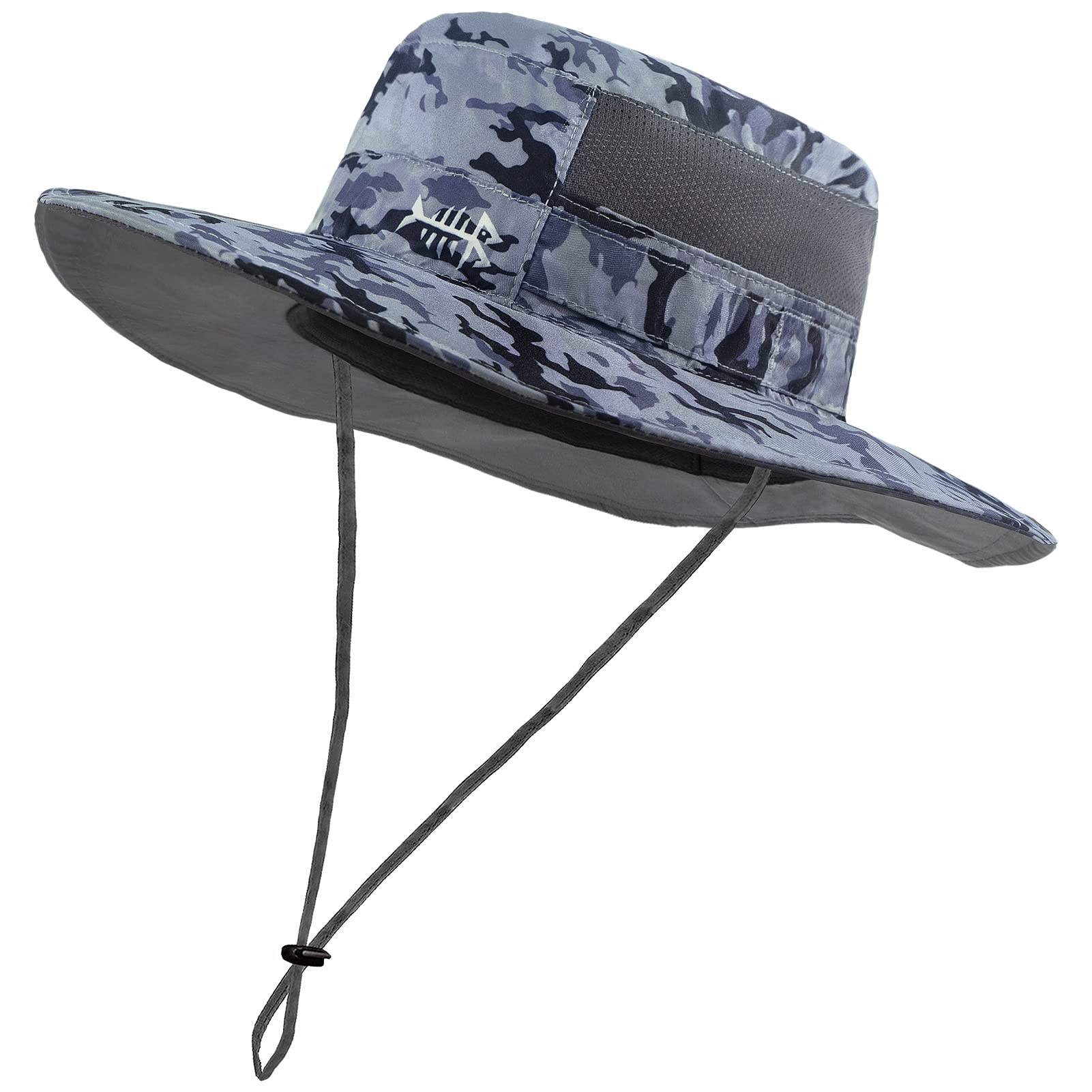 BASSDASH UPF 50+ sun hat front view with wide brim for all-day sun protection