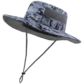 BASSDASH UPF 50+ sun hat front view with wide brim for all-day sun protection