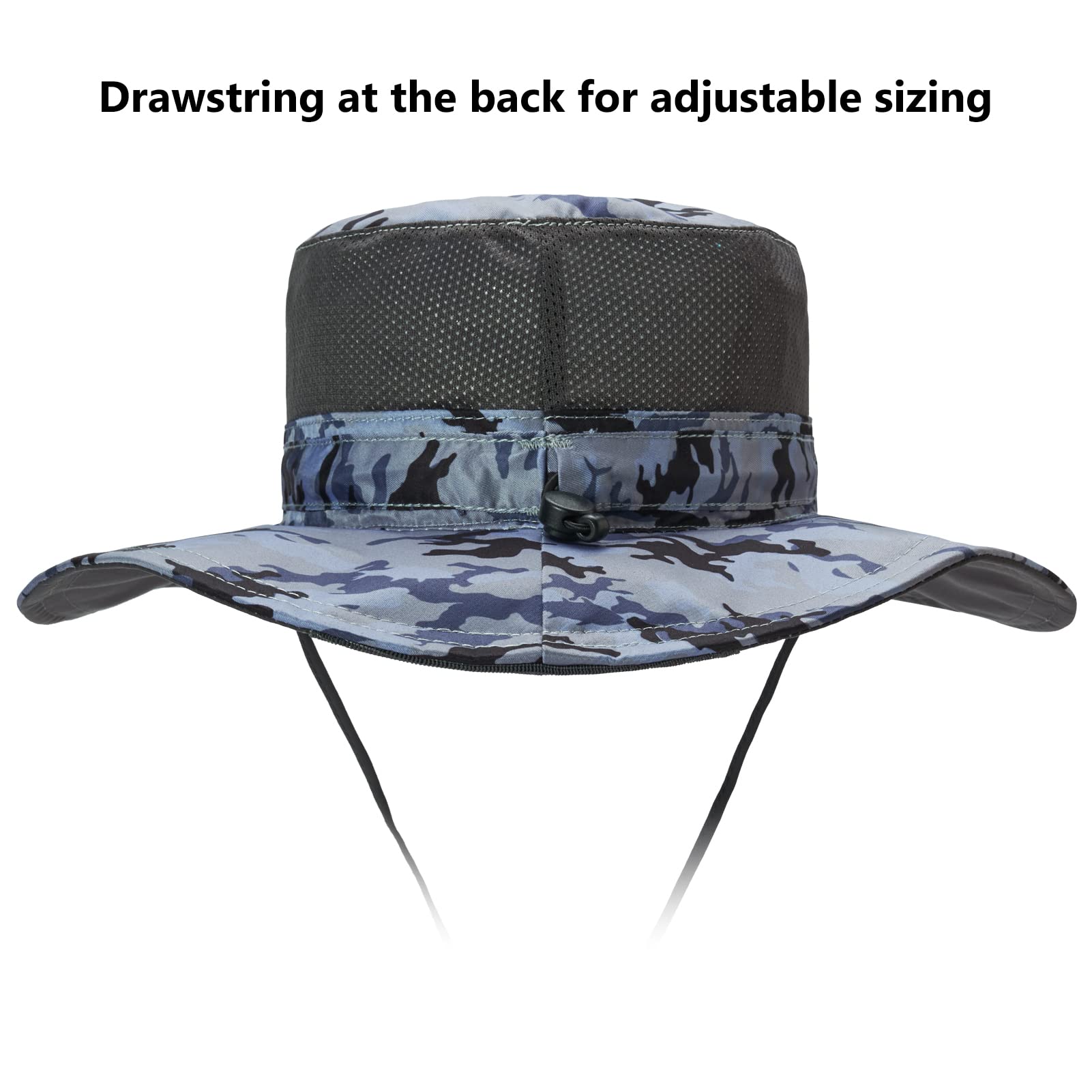 BASSDASH UPF 50+ sun hat side mesh for breathability on hot days