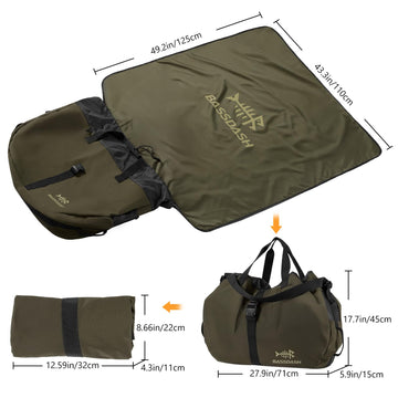 Built-in changing mat inside the wader bag