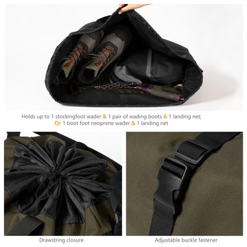 Bag carried with adjustable shoulder straps and handles