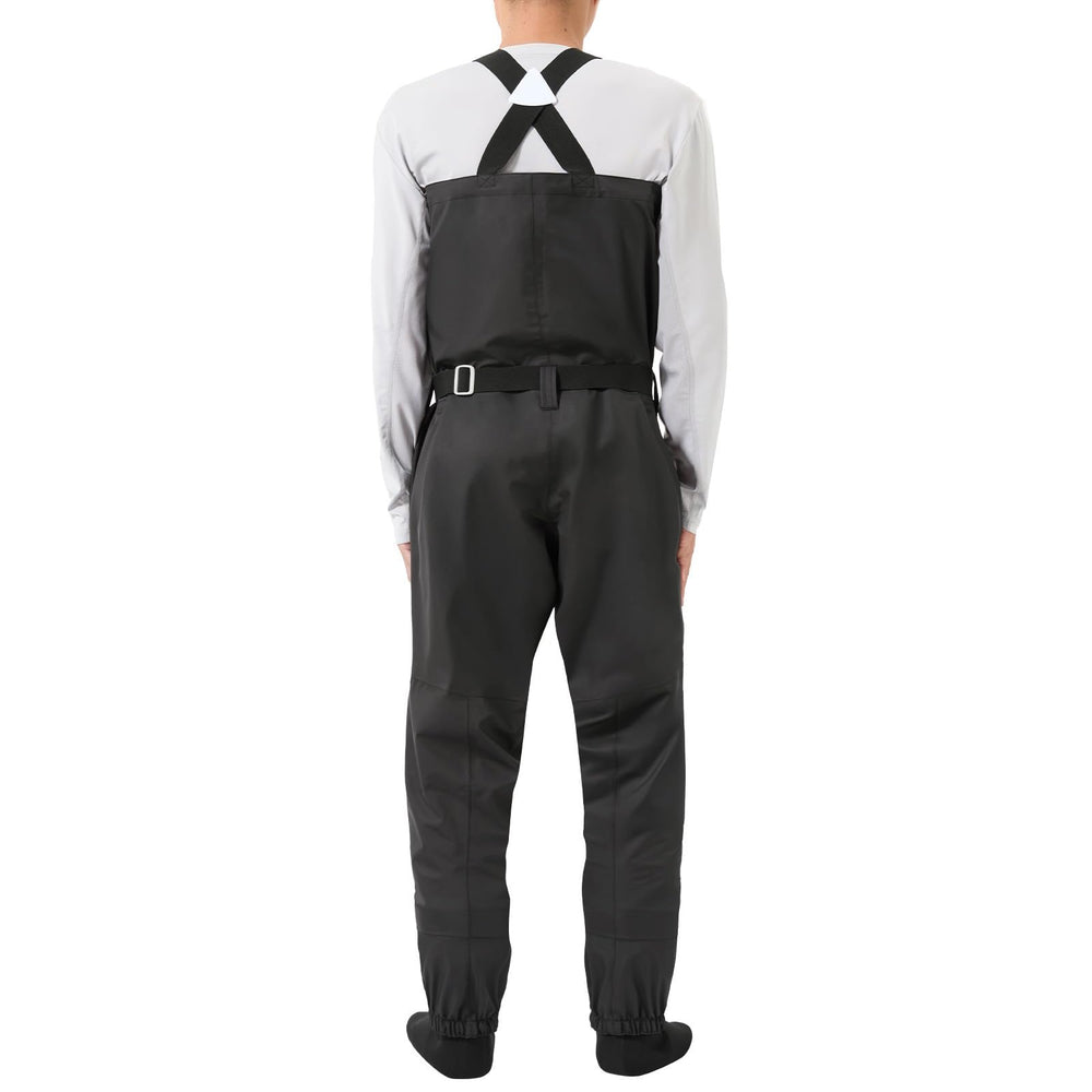 BASSDASH wader chest pocket zippered opening showcases quick gear access on water.