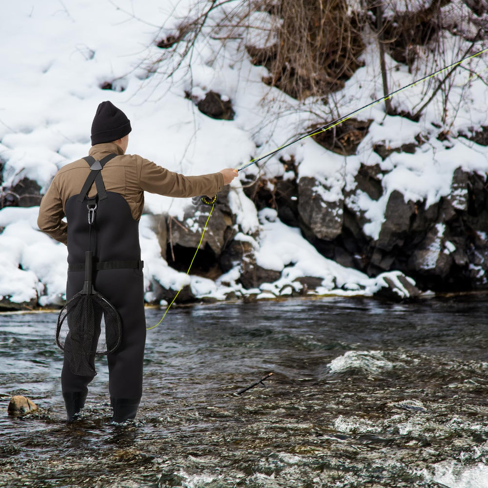 BASSDASH waders D-ring attachments for gear organization on fishing trips