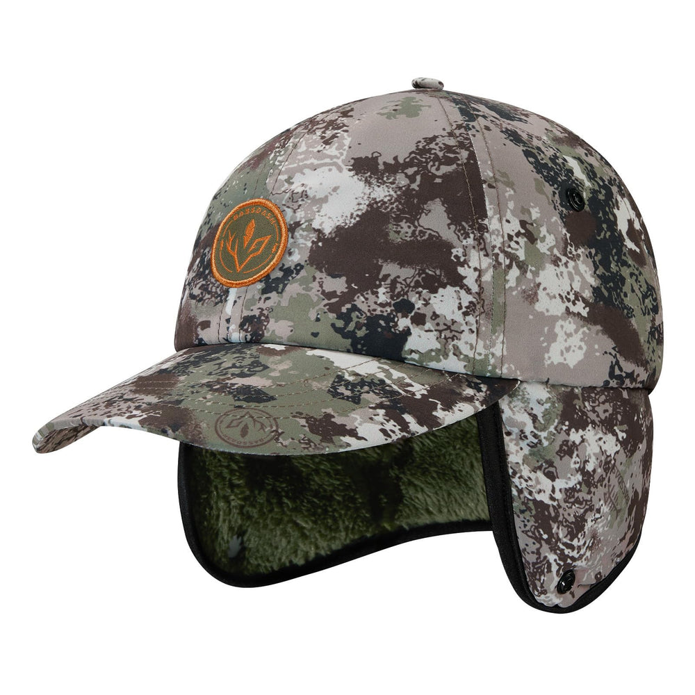 BASSDASH warm fleece hat side view highlighting windproof protection on trails