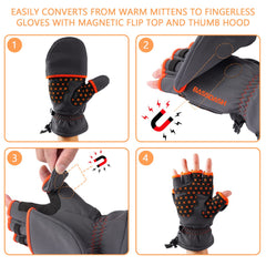 BASSDASH WinteFlex 2-in-1 mittens-to-gloves with magnetic flip for dexterity.