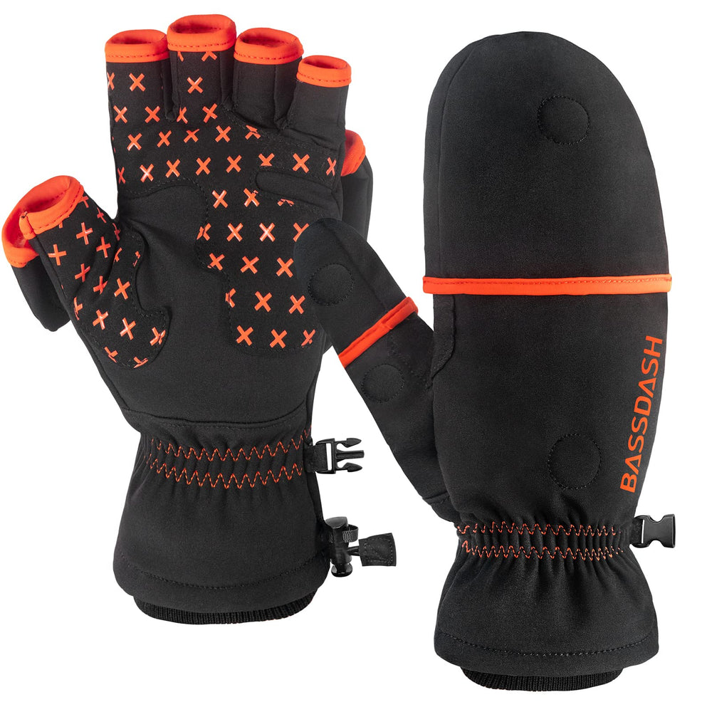 BASSDASH WinteFlex mitten with warm cuff and water resistance for cold days.