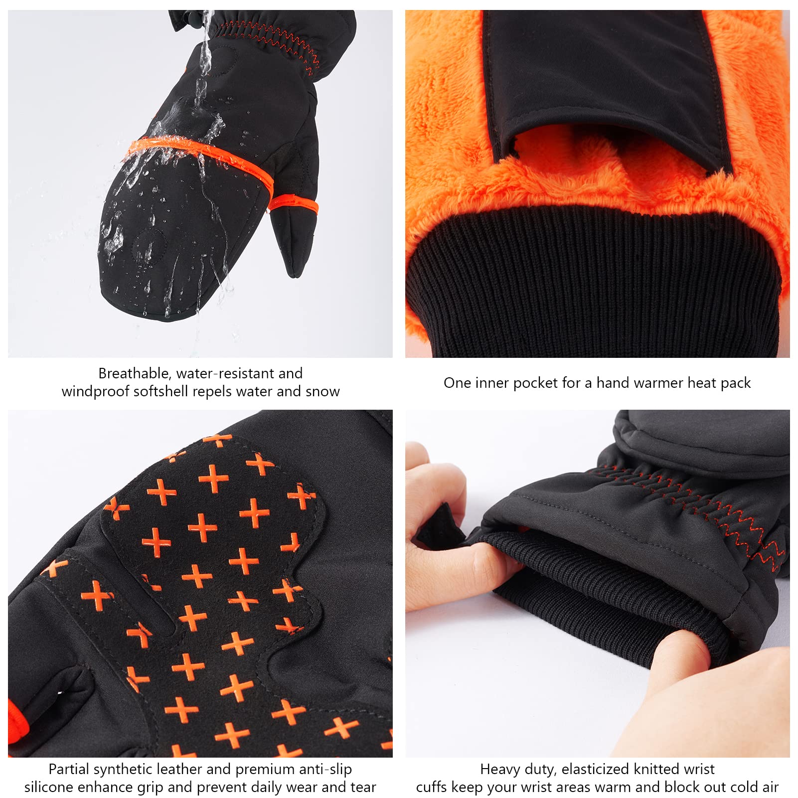 BASSDASH WinteFlex wrist closure seals out wind and snow for warmth.