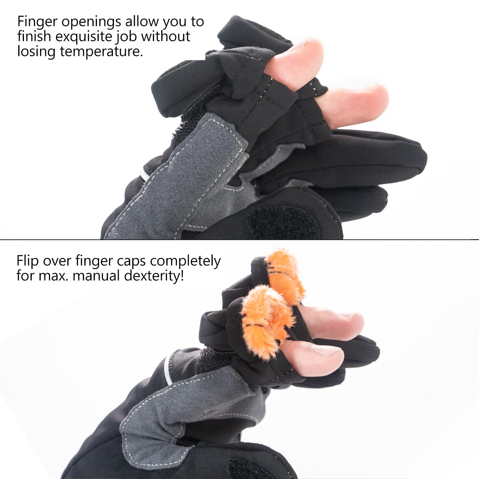 BASSDASH WintePro gloves hook-and-loop closure seals warmth and wind protection.