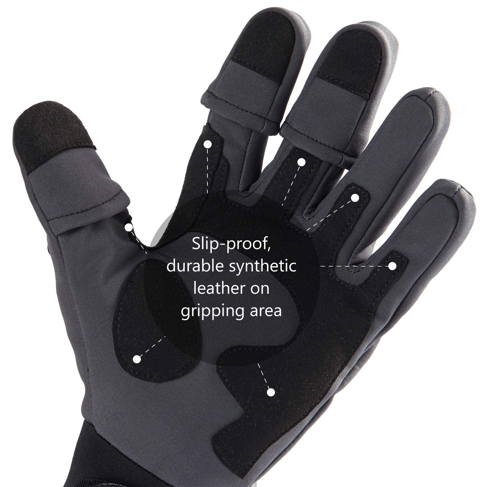 BASSDASH WintePro thumb-index-middle openings allow quick tackle changes without removing gloves.