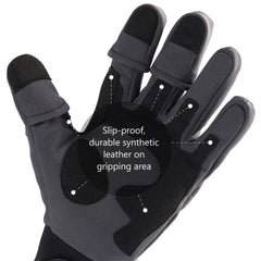 BASSDASH WintePro thumb-index-middle openings allow quick tackle changes without removing gloves.
