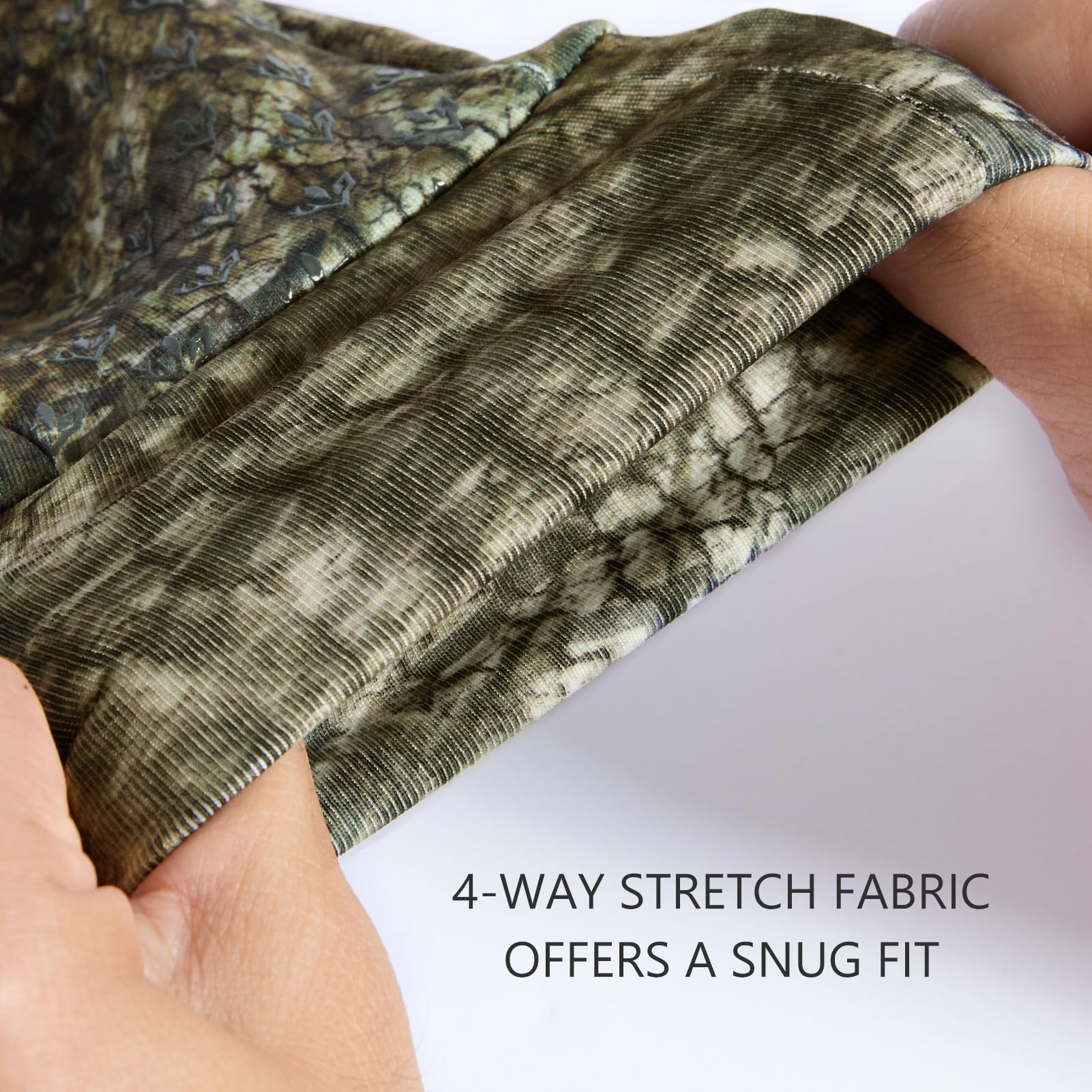 BASSDASH winter fleece hunting gloves palm silicone grip for steady gear control in damp terrain.