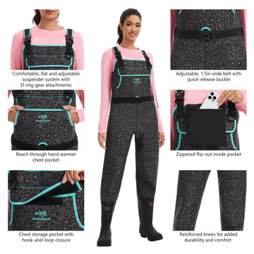 BASSDASH waterproof seams ensure dry comfort in rain, spray, or wet vegetation