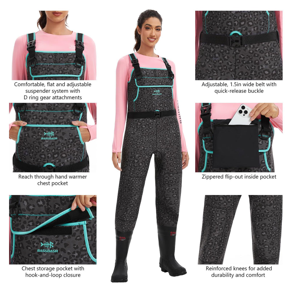 BASSDASH waterproof seams ensure dry comfort in rain, spray, or wet vegetation