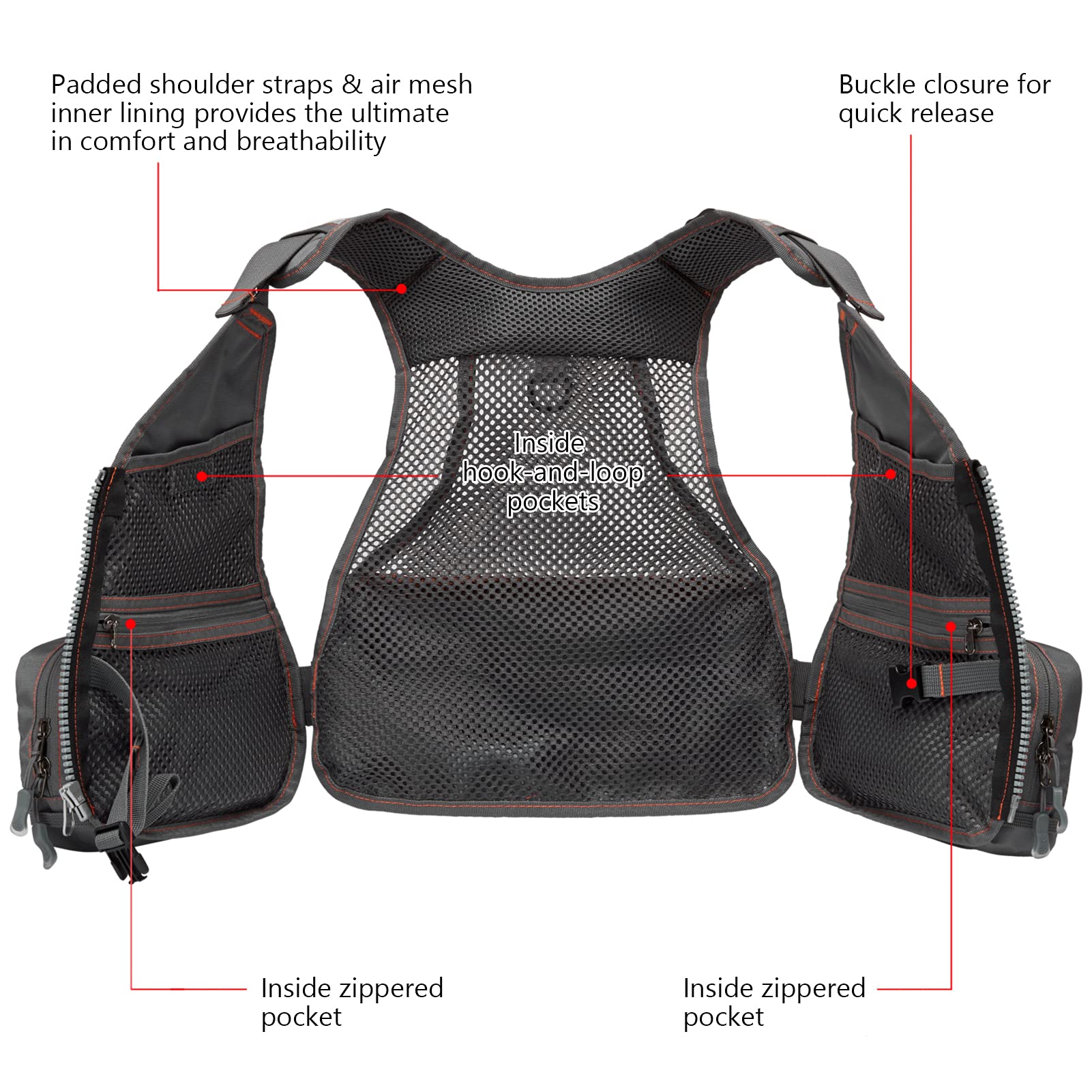 Lightweight mesh lining and padded back/shoulder straps