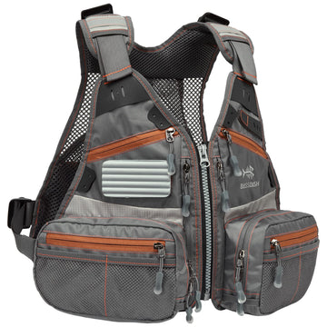 Bassdash Youths Kids Fly Fishing Vest with adjustable shoulder straps for a growing angler’s comfort.