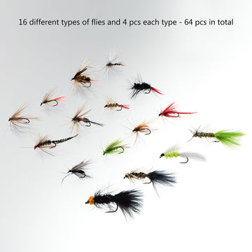 Assorted dry flies, streamers, and nymphs from the BASSDASH kit