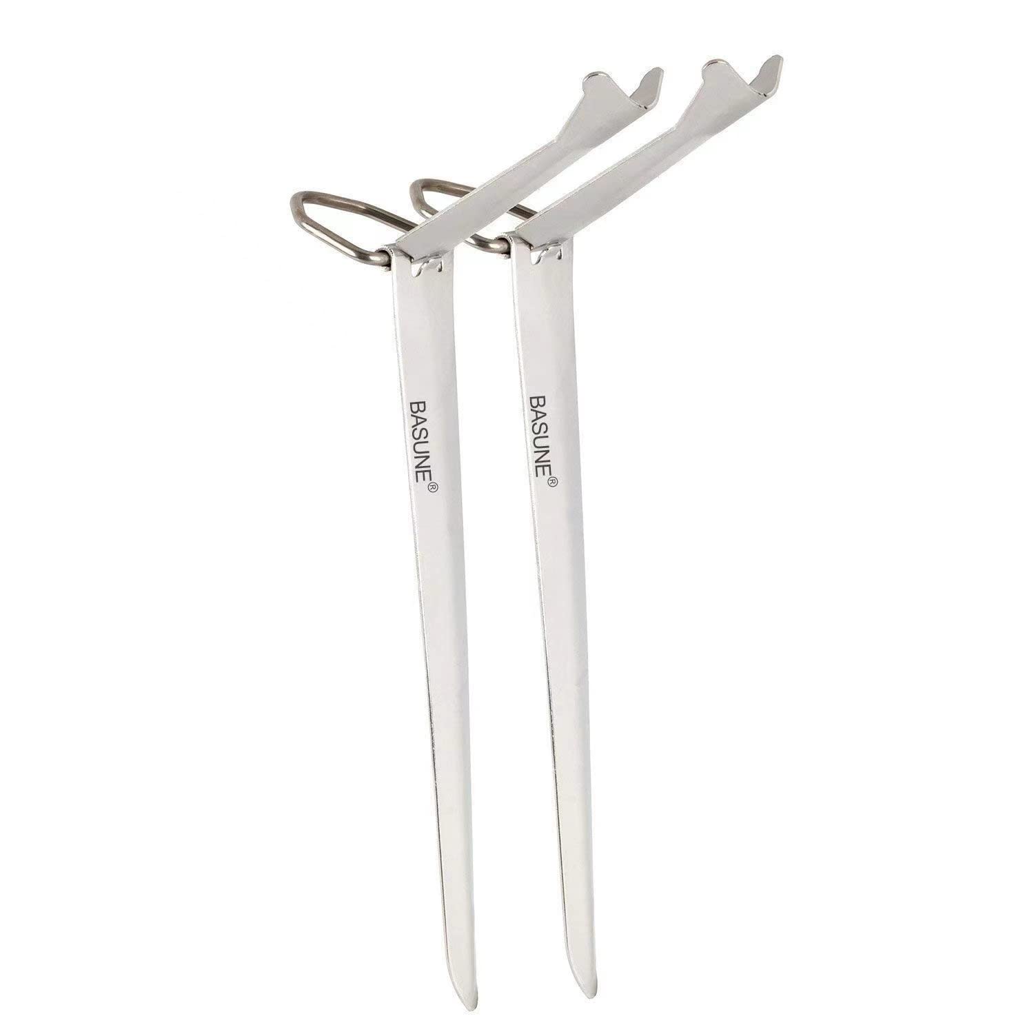 BASUNE stainless steel fishing rod holder folded for compact storage