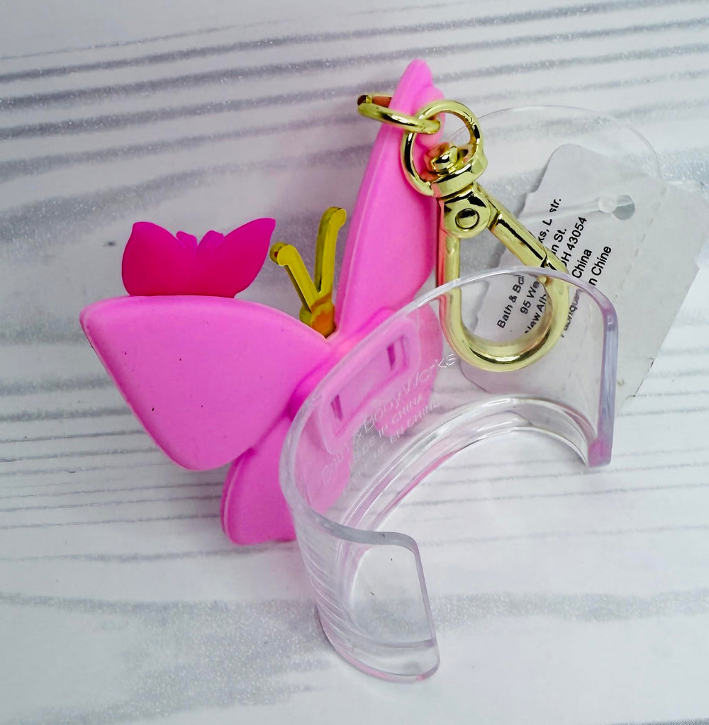 Exclusively designed for PocketBac sanitizers, showcasing a pink butterfly motif.