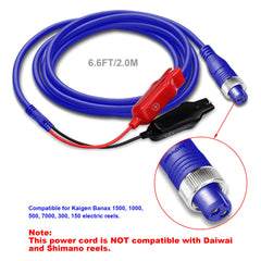 6.6 ft BatPower cord offers flexible reach without tangling during fishing sessions