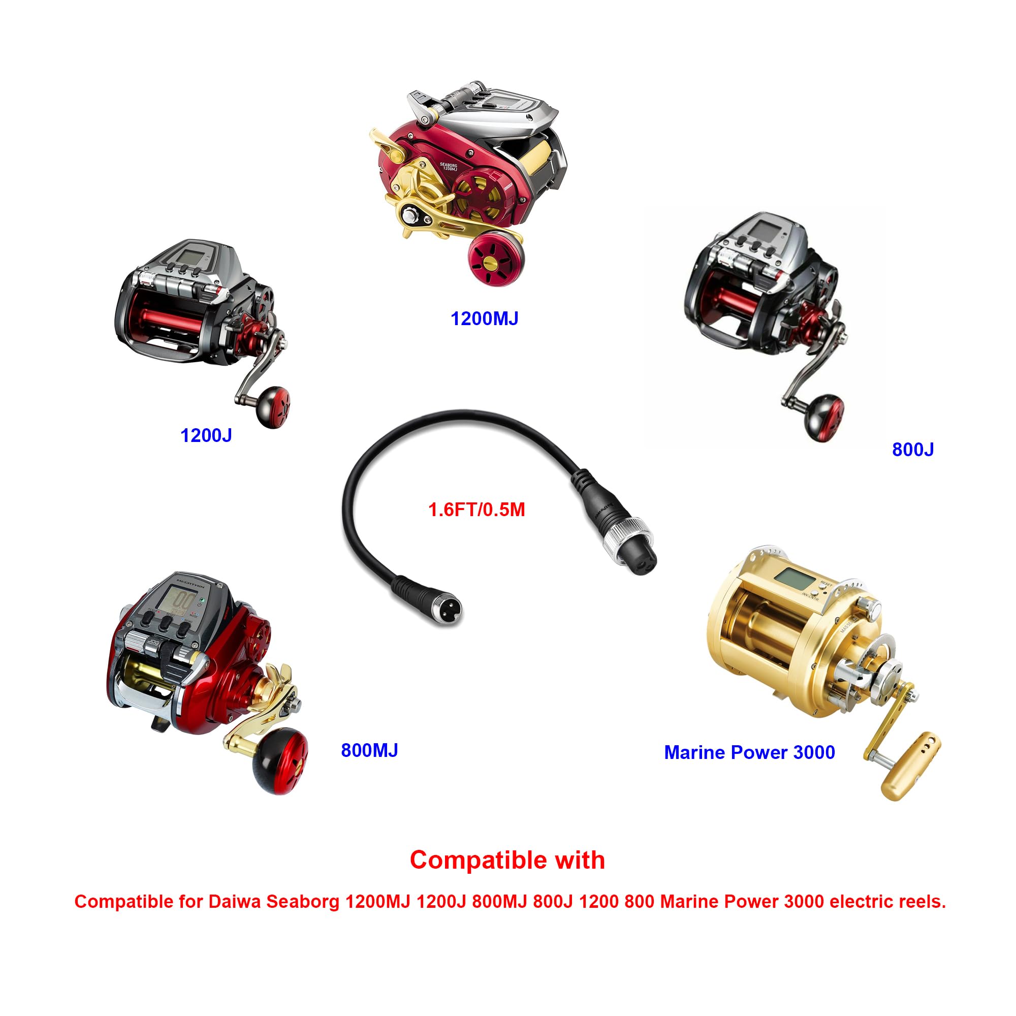 BatPower FSB05A connects with Daiwa Seaborg reels for smooth power delivery.