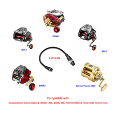 BatPower FSB05A connects with Daiwa Seaborg reels for smooth power delivery.