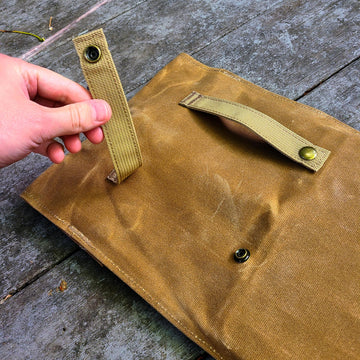 BATTLBOX Bushcraft Grill Set vertical extensions extended to adjust grill height.