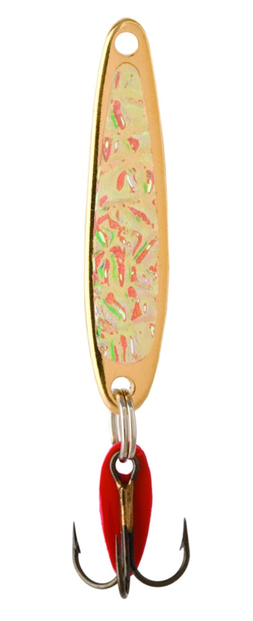 Bay De Noc 2GOLDICE lure in crushed ice and gold ice colors for ice fishing.