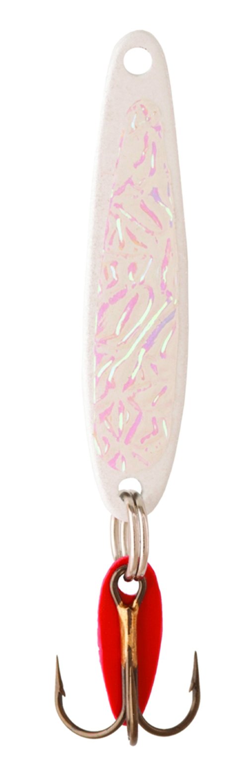 Bay De Noc 2WHITEICE 1-inch Swedish Pimple jig for ice fishing, proven lure action