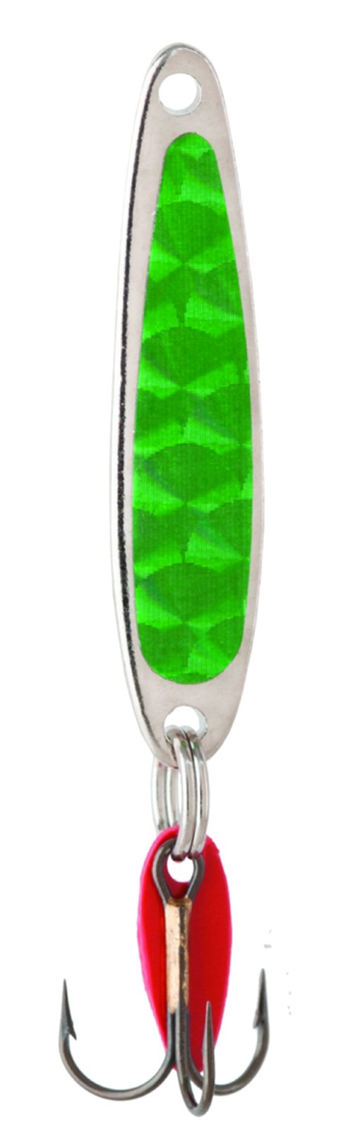 Bay De Noc 4ZG Swedish Pimple Jig in Prism Green for ice fishing success.