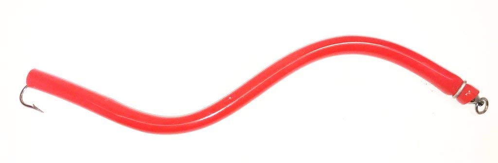 Solid red moldable trolling tube lure, 15 inch