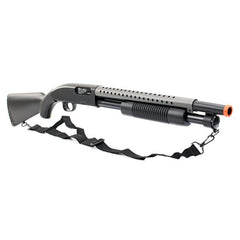BBTac M58A pump-action shotgun with heavy barrel for CQB and backyard practice.