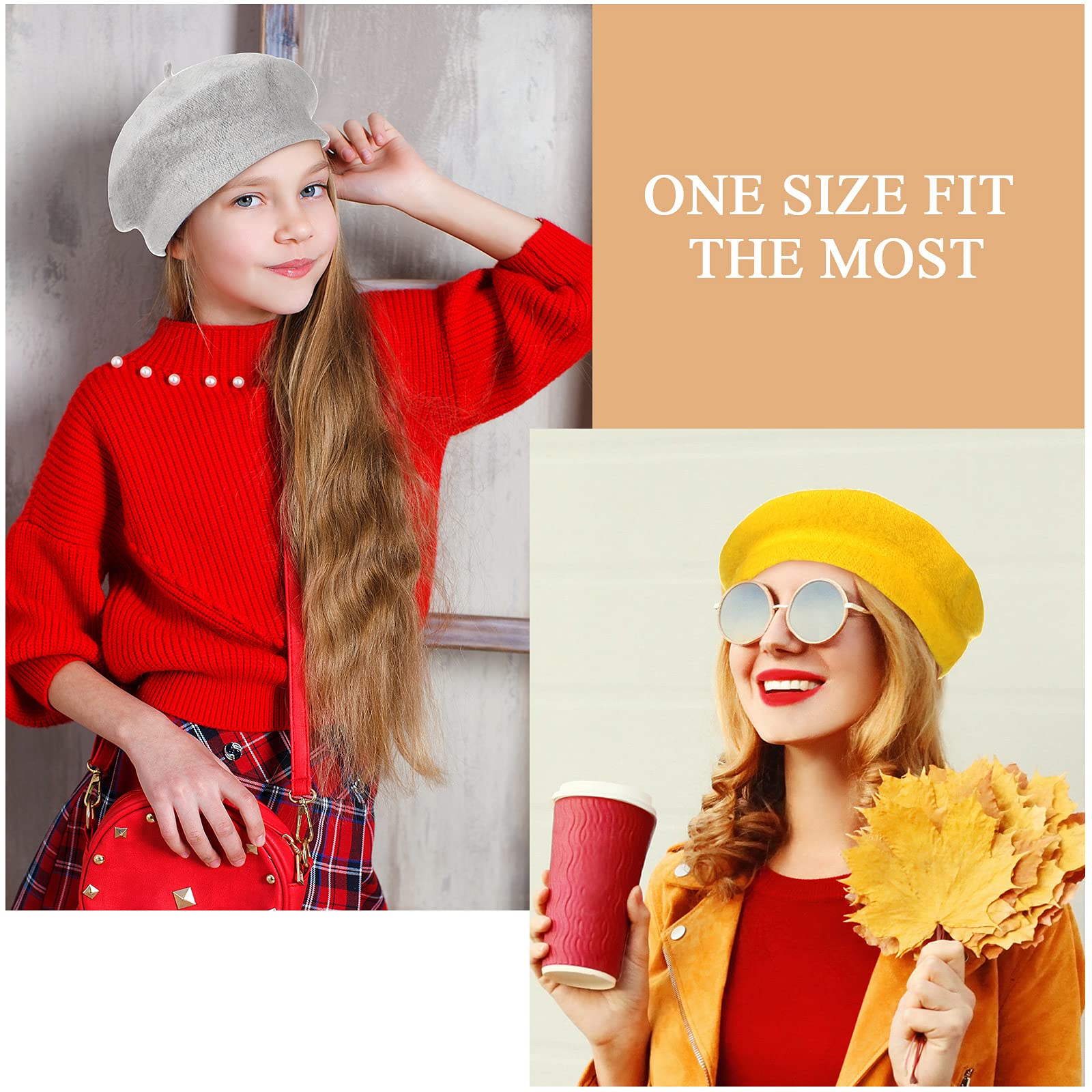 Soft and warm faux-wool beret detail