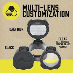 Close-up of black disk reducing direct sunlight on lens