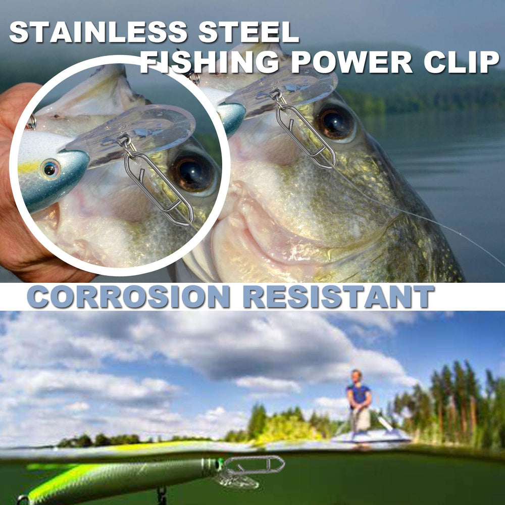 Smooth-surface power clip protecting fishing line