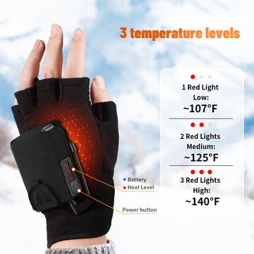 BDFDSJ heated gloves show smart LEDs for heat level and battery readout