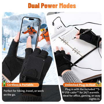 BDFDSJ heated gloves with adjustable wrist strap for secure fit