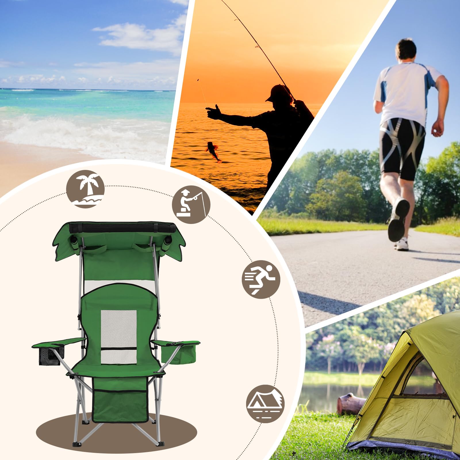 BDL camping chair dimensions 34.5x30x49.6 inches fit for outdoors