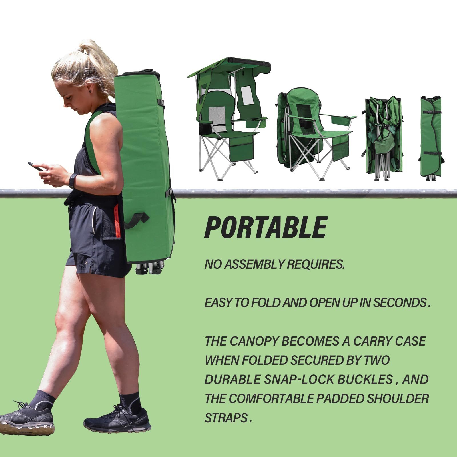 BDL camping chair sturdy steel frame supports up to 330 lbs