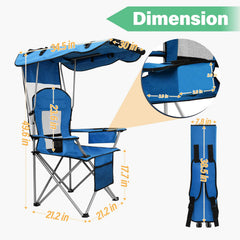 BDL camping chair with canopy shade cooler bag lets you chill beverages on-site.