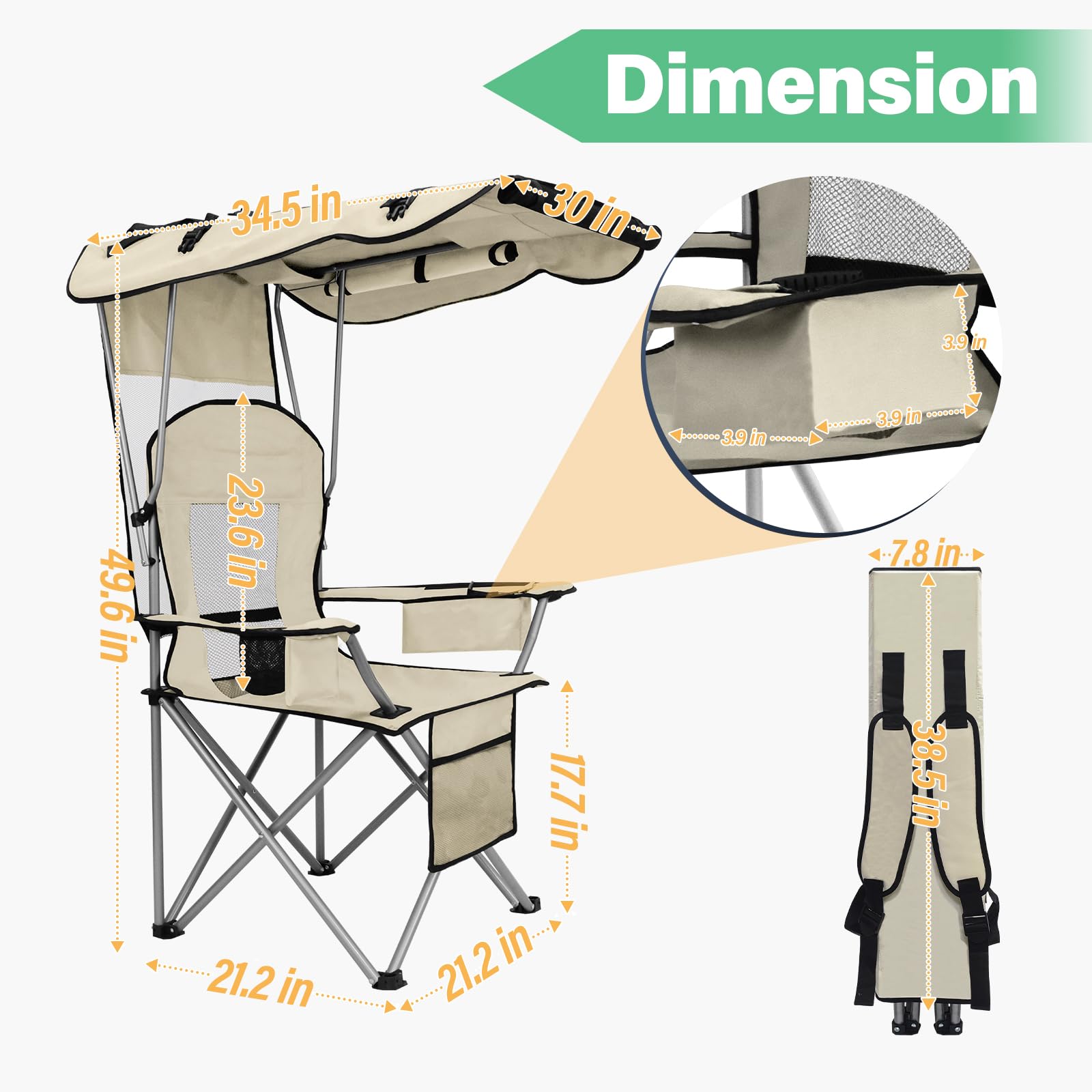 BDL folding chair carry-straps enhances portability like a backpack on trips.