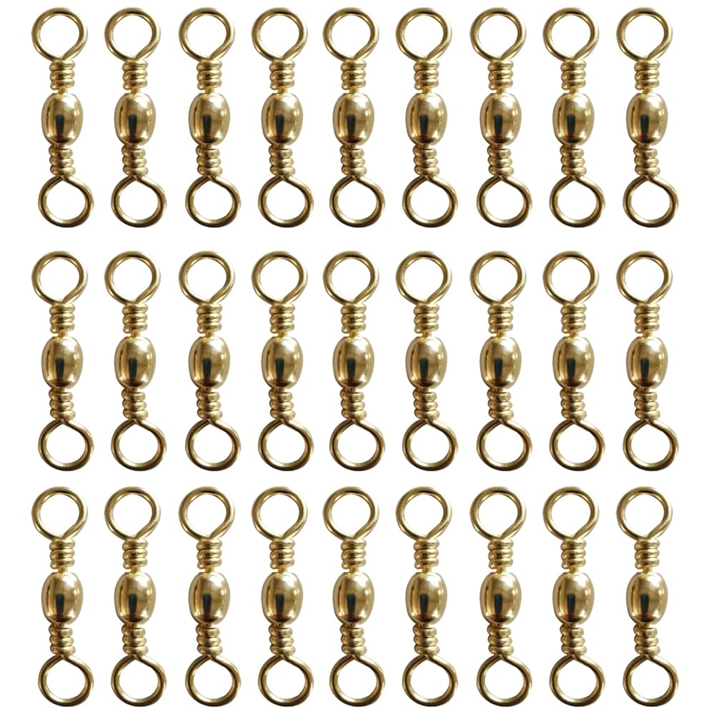 BE-TOOL gold figure-eight ring close-up with smooth rotation for tangle-free fishing
