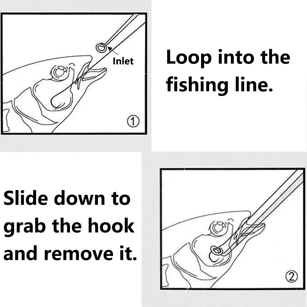 BE-TOOL in-use image showing safe hook removal from a fish