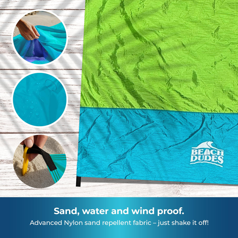 Beach Dudes Green Spirit corner loops enable quick setup