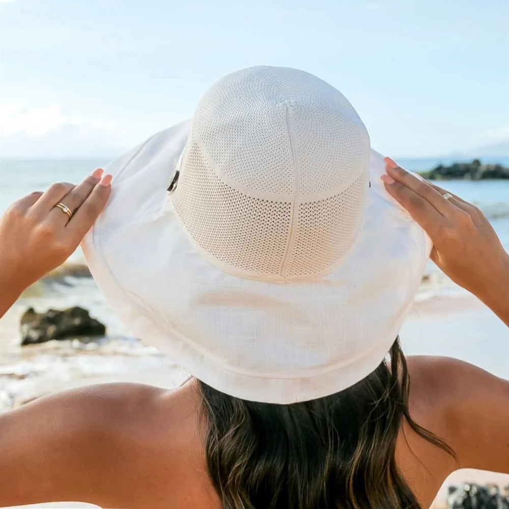 Beige sun hat suitable for beach, hiking and outdoor activities