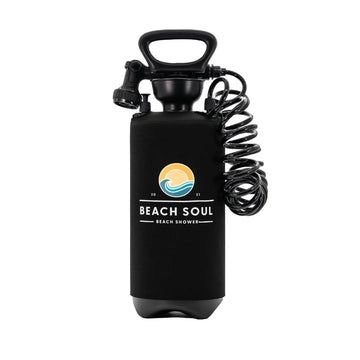 Beach Soul portable pressurized shower pump for quick outdoor rinses.