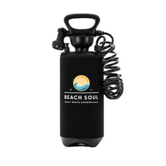 Beach Soul portable pressurized shower pump for quick outdoor rinses.