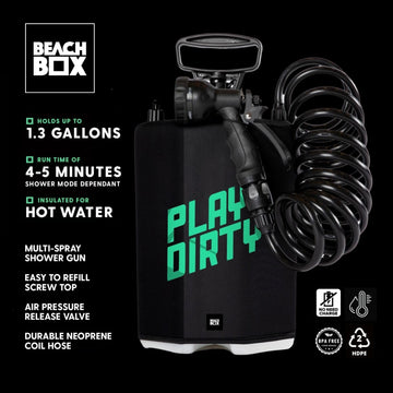 BeachBox 7ft neoprene hose extends reach while keeping water warmer