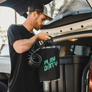 BeachBox insulated sleeve keeps water warm longer during post-beach showers