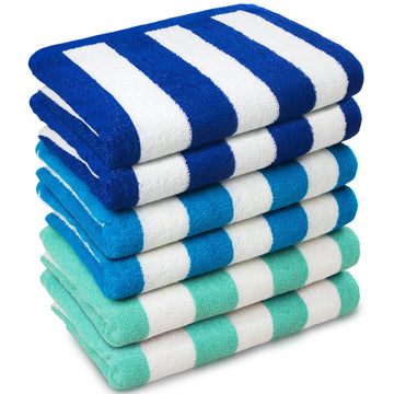 Beachland six-pack in Royal, Mint, Turquoise, two each.